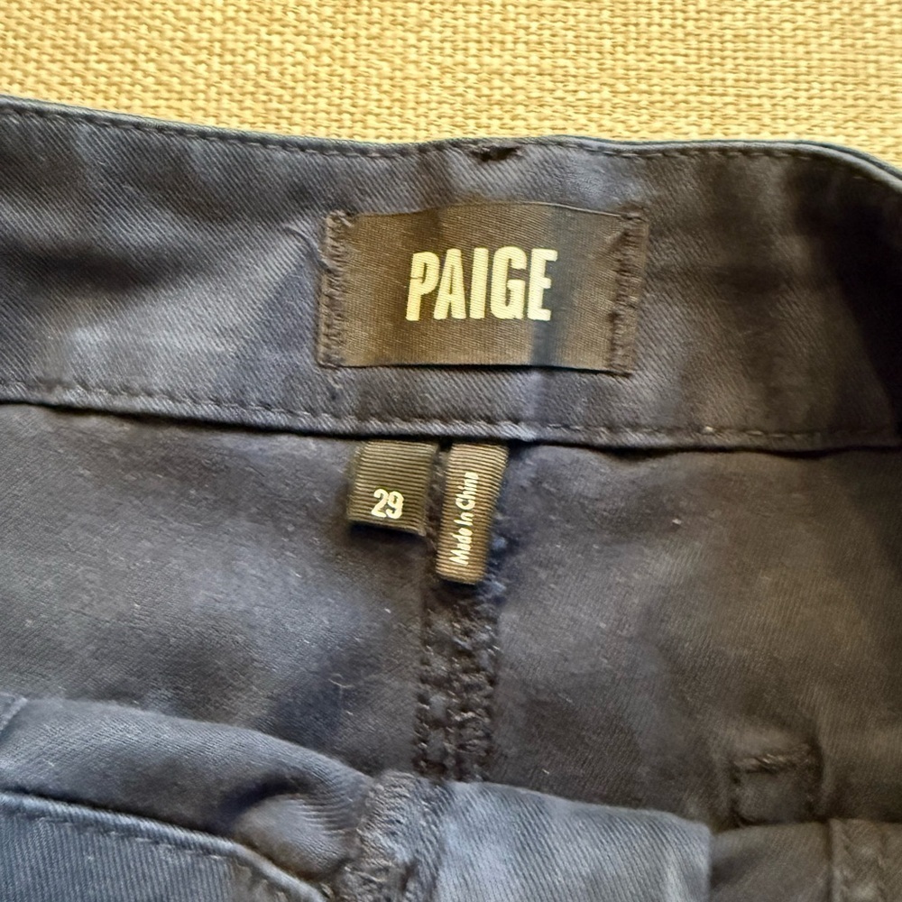 PAIGE women’s Drew Ankle Slim Straight Chino pants Navy size 29 - Picture 2 of 8